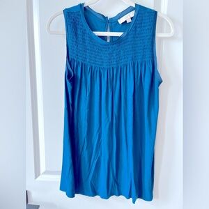 LOFT Teal Ruched Tank